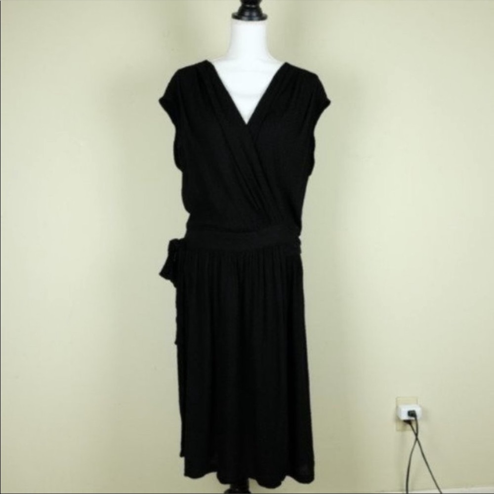 Velvet by graham and spencer black wrap dress L
